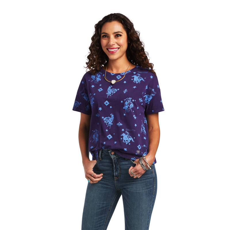 Ariat T-Shirts Damen - Bluegrass Lila/Blau ( OCRTS-7908 )